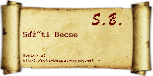 Sóti Becse névjegykártya